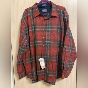 Pendleton NWT Men's Lodge MacLean Muted XXL Multicolor Plaid Button Down Shirt